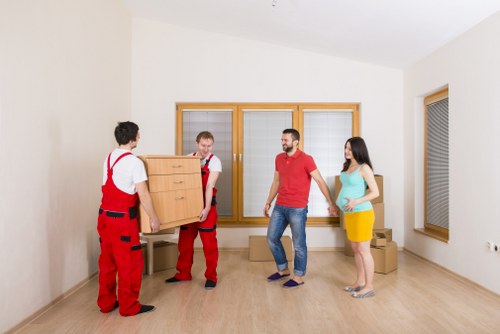 Local moving team navigating residential streets in Maida Vale