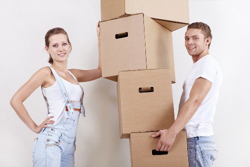 Professional movers supporting a flat removal in a Maida Vale building
