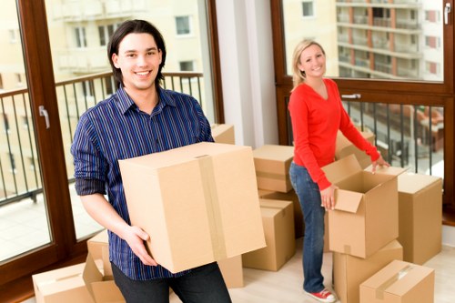 Commercial relocation items being packed into a moving truck in Maida Vale